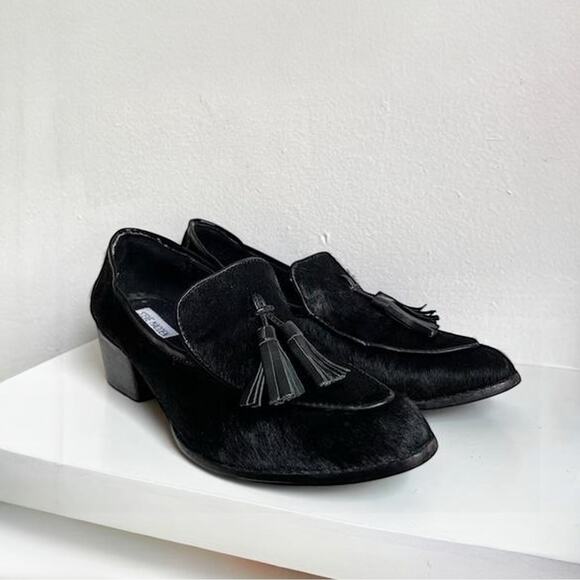 Vintage 90s Steve Madden Calf Hair Loafers | Pointed Toe Mule | Size 9 - Picture 1 of 8